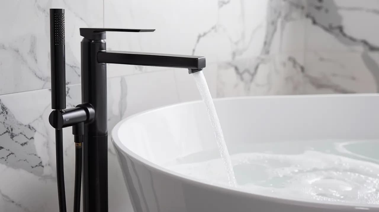 Czarna bateria wannowa Grohe: Elegancja w Twojej łazience