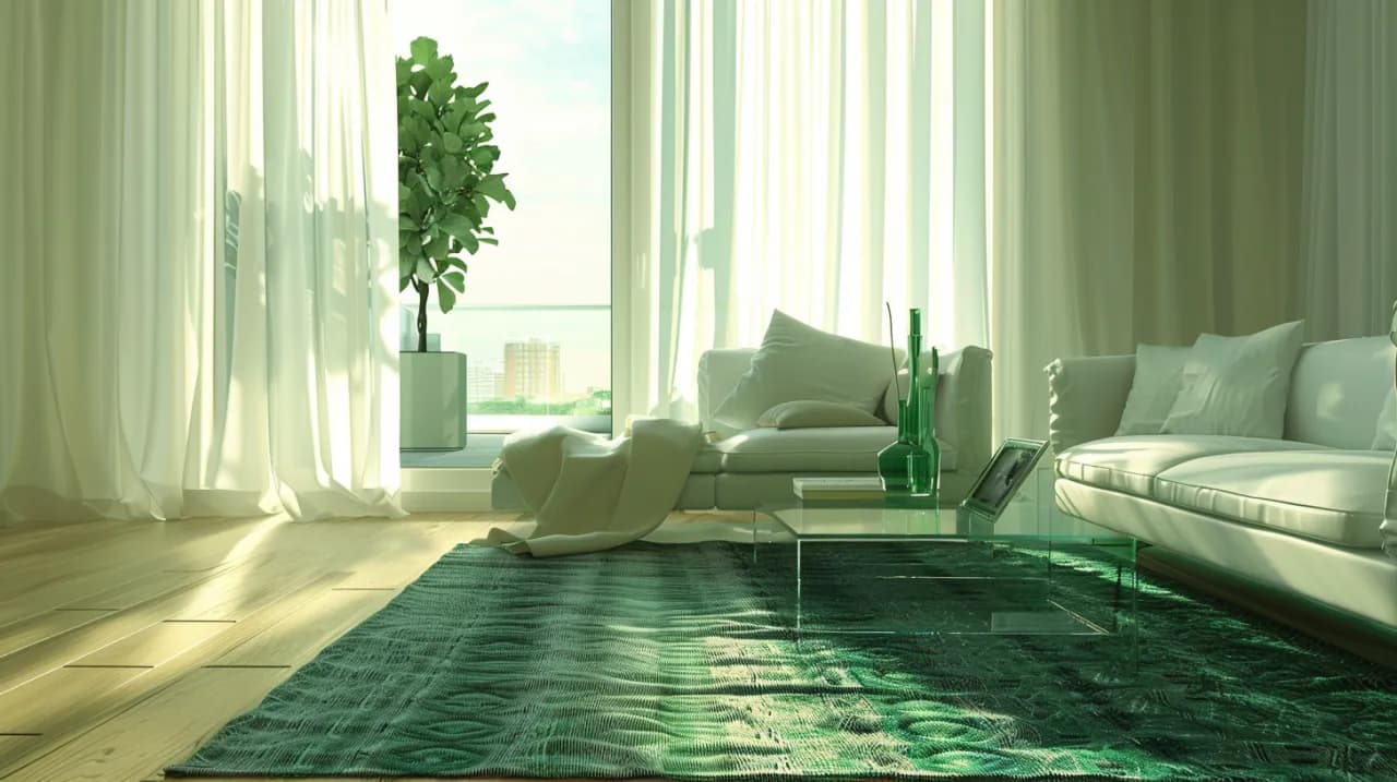Butelkowa zieleń: Jaki dywan pasuje do nowoczesnego wnętrza?