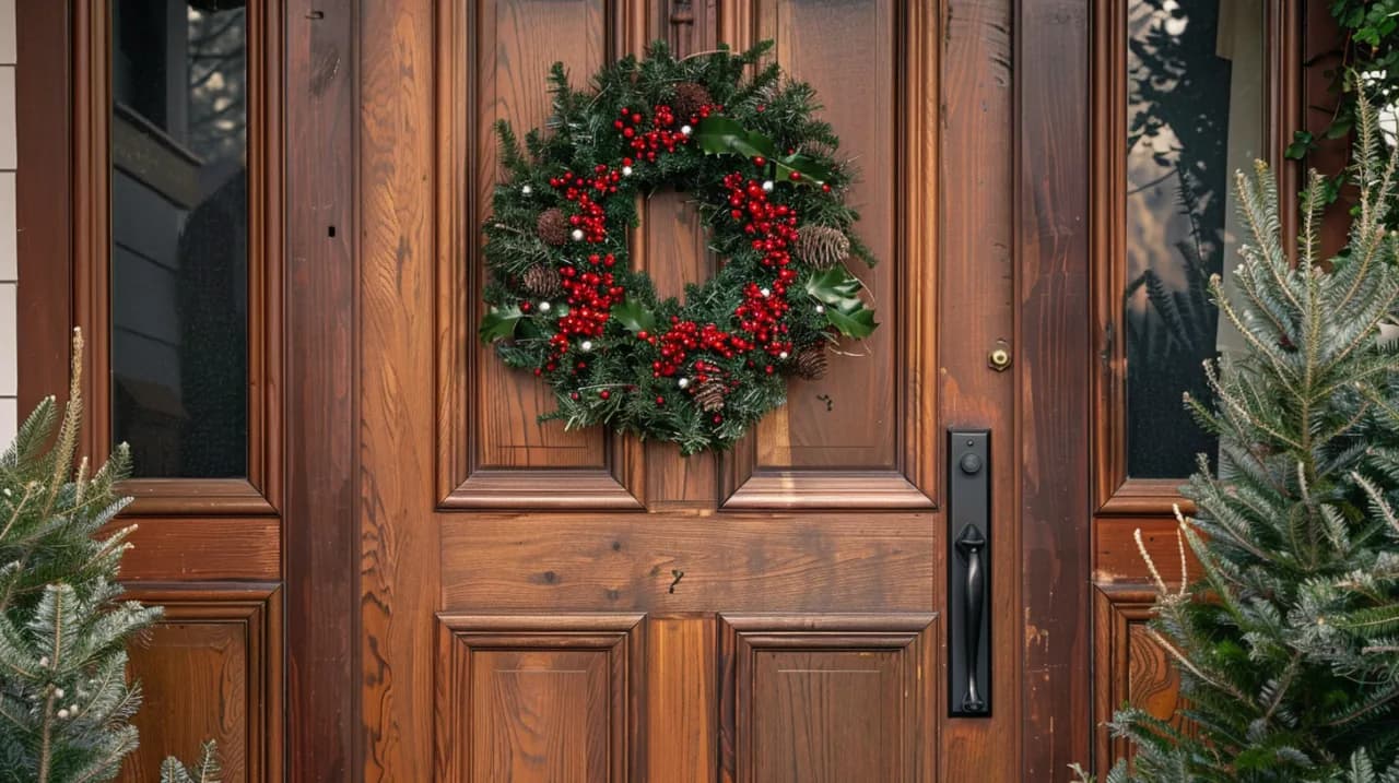 Jak powiesić wieniec na drzwiach bez uszkodzeń? 3 metody